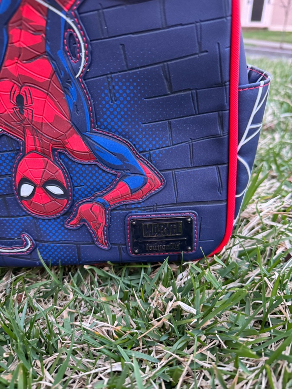 Loungefly Navy and Red Spider-Man Kids Mini Backpack - Picture 3 of 6